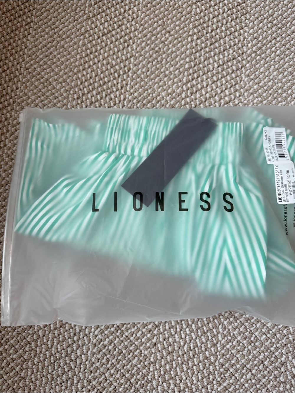 Lioness Green and White Striped Shorts - Picture 4 of 5